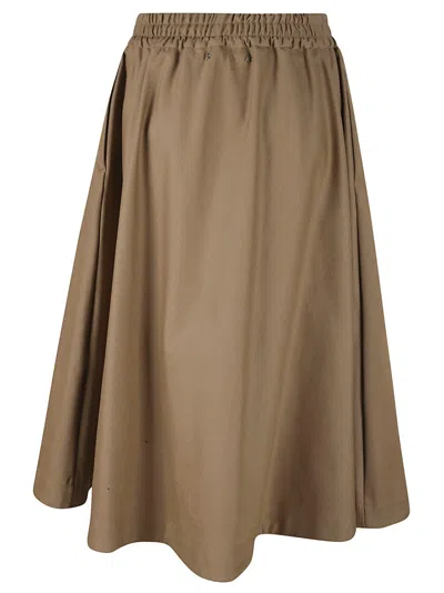 Golden Goose Mid-calf Brown Skirt With Elastic Waistband