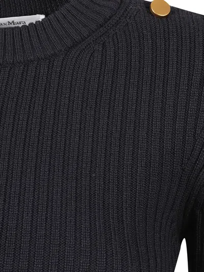 Max Mara Ribbed Button-detailed Sweater