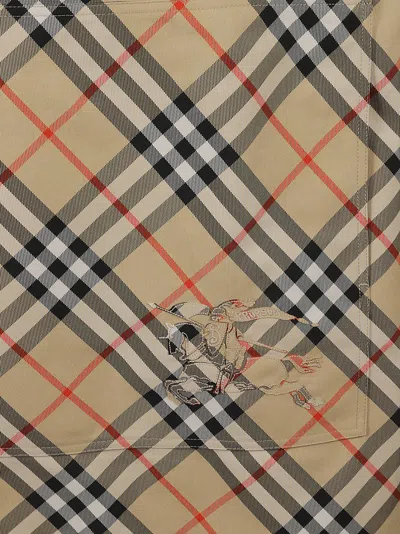 Burberry Check Patterned Jacket With Relaxed Fit In Nude