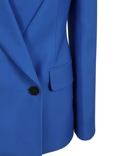 Alexander Mcqueen Double-breasted Structured Jacket With Wide Lapels In Blue
