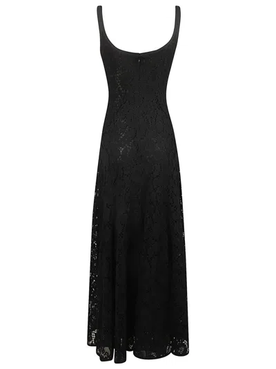 Tory Burch Maxi Dress With Fitted Bodice In Black