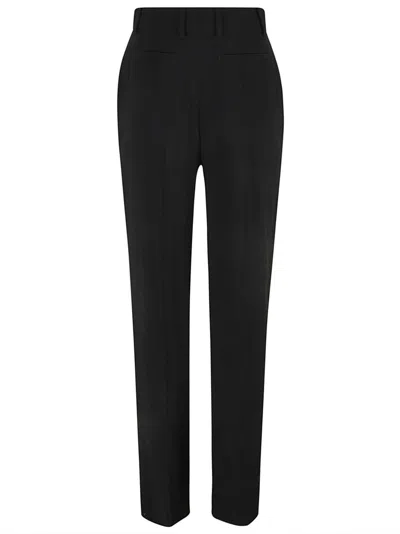 Alexander Mcqueen Tailored Black Trousers With Structured Waistband In Black