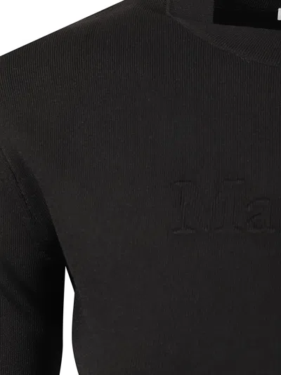 Max Mara Black T-shirt With Embossed Logo In Black