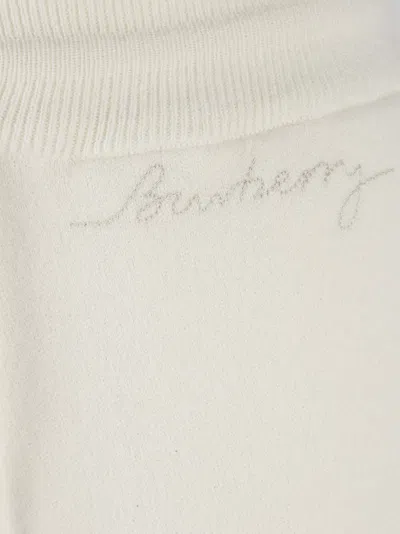 Burberry Relaxed Fit Trousers With Tapered Leg In White