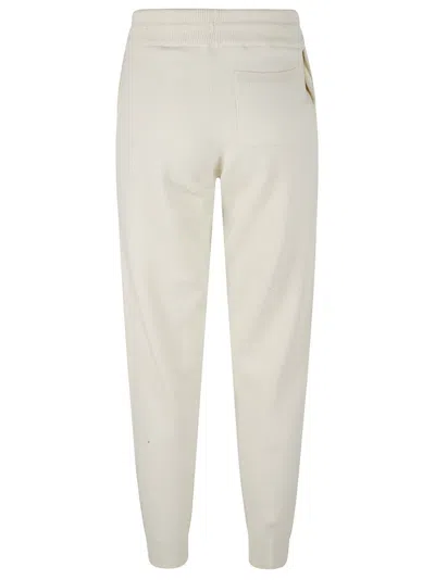 Burberry Relaxed Fit Trousers With Tapered Leg In White