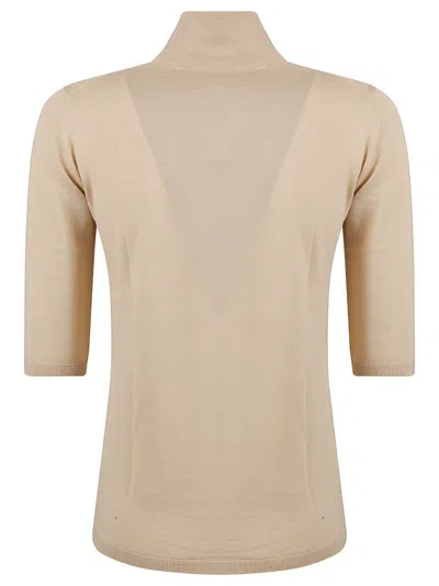 Max Mara High Neck Short Sleeve Virgin Wool Sweater
