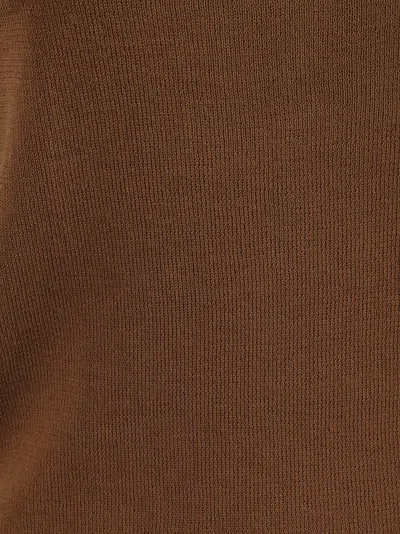 Max Mara Fitted Brown Sleeveless Top In Brown