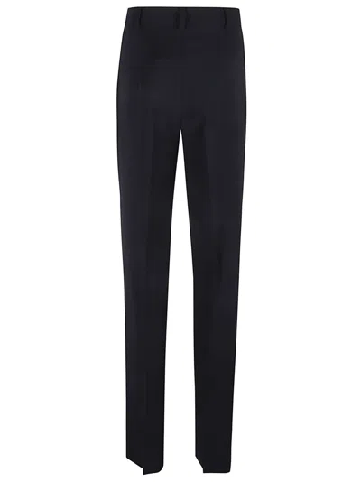 Max Mara Tailored Blue Trousers With Smooth Finish In Blue