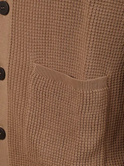 Ballantyne Textured Knit Sweater With Button-up Front In Brown