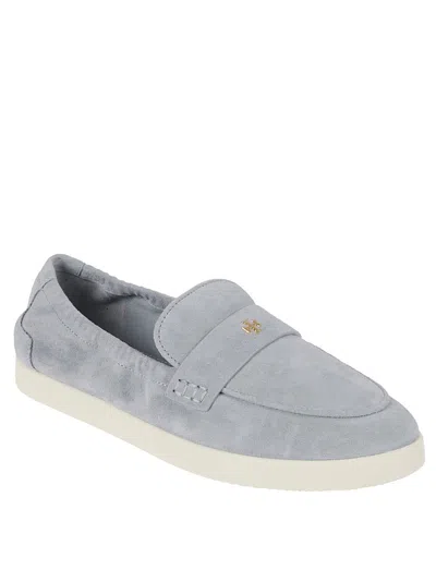 Tory Burch Light Blue Loafers With Logo Plaque On The Front And Slip-on Design