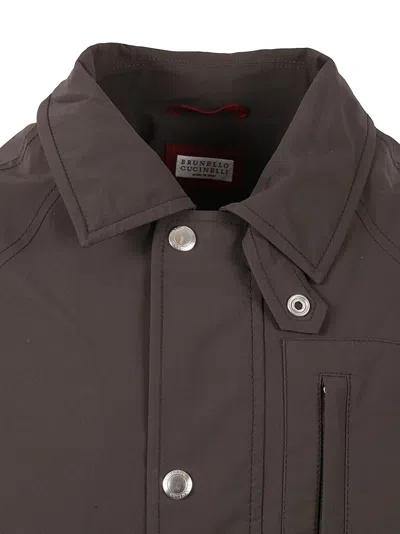 Brunello Cucinelli Cotton Water-resistant Field Jacket In Brown