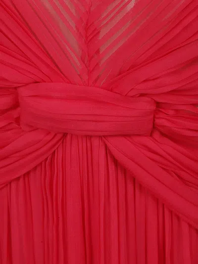 Alberta Ferretti Womens Pleated Shoulder-straps Silk Maxi Dress Fucsia In Pink