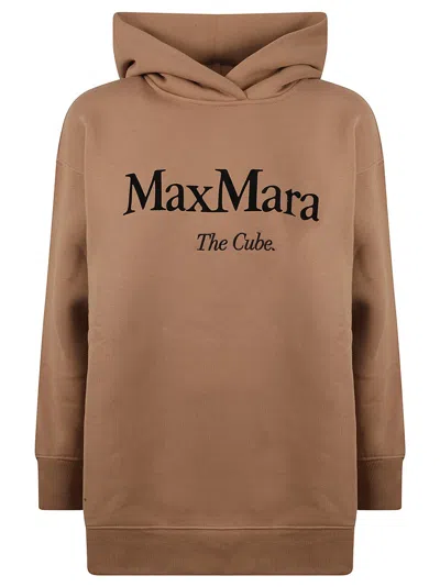 Max Mara Cotton Blend Oversized Sweatshirt In Brown