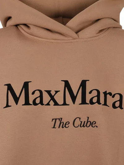 Max Mara Cotton Blend Oversized Sweatshirt In Brown