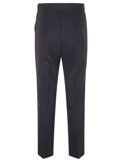 Max Mara Tailored Black Trousers With Structured Waistband In Blue