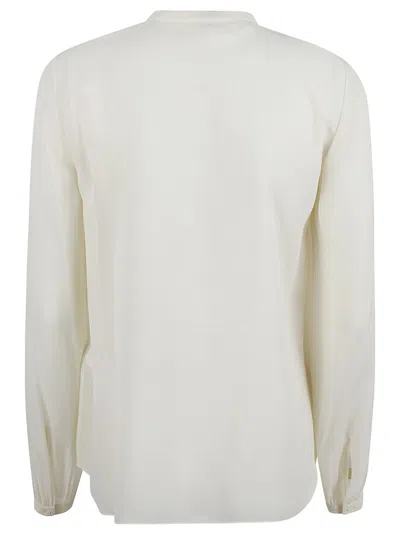 Chloé Silk Shirt With Delicate Lace Panel In Neutral