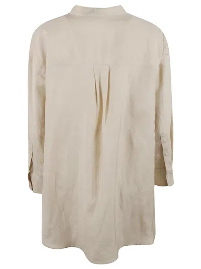 Fabiana Filippi Relaxed-fit Neutral Shirt With V-neckline In Neutral