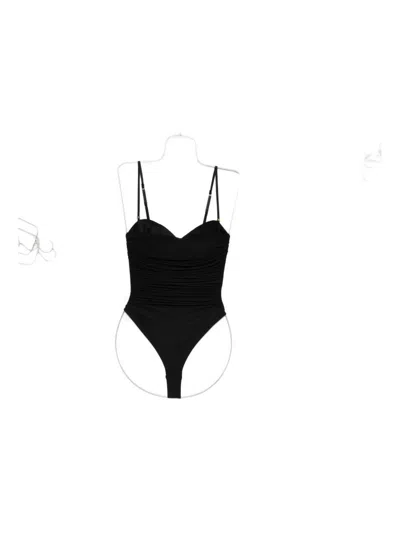 Elisabetta Franchi Ruched-panel Bodysuit In Black