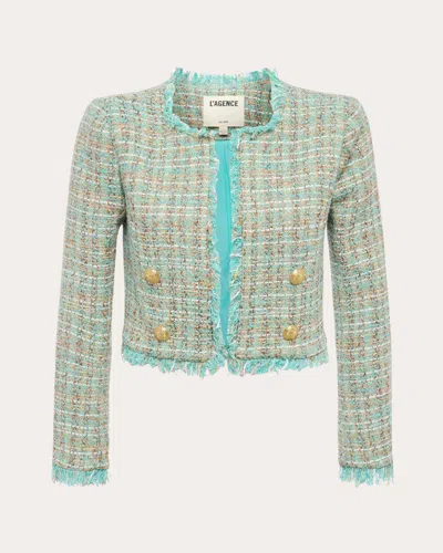 L Agence Women's Clydie Collarless Cropped Blazer