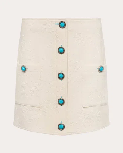L Agence Truman Floral Embossed Mini Skirt