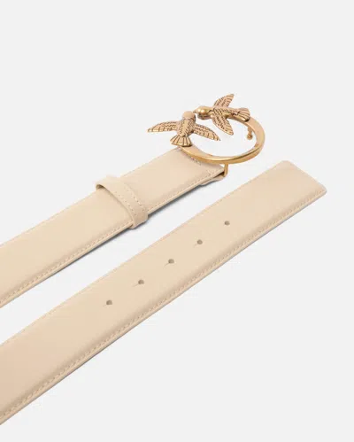 Pinko Love Birds High Leather Belt 4cm