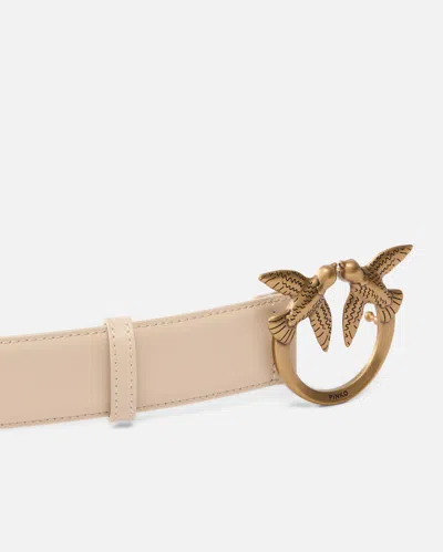 Pinko Love Birds High Leather Belt 4cm