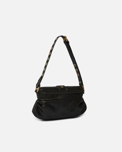 Pinko Jolene Small Shoulder Bag In Shiny Suede