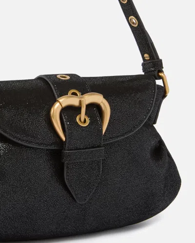 Pinko Jolene Small Shoulder Bag In Shiny Suede