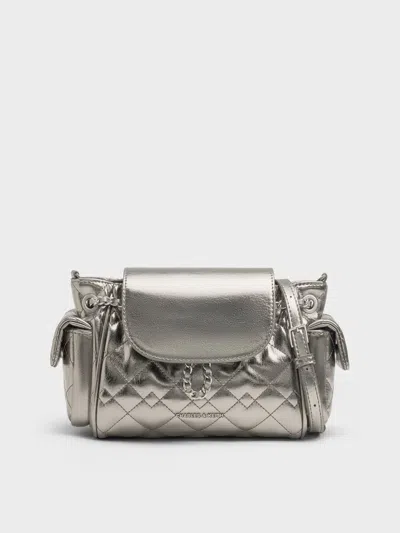 Charles & Keith - Duo Quilted Two-way Front Flap Backpack