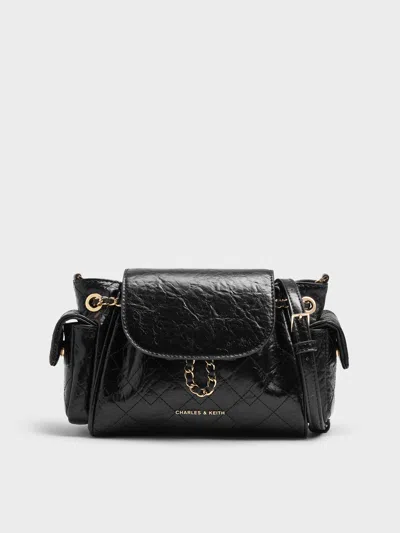 Charles & Keith - Duo Quilted Two-way Front Flap Backpack