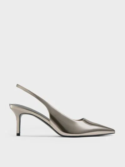 Charles & Keith - Kaia Metallic Pointed-toe Slingback Pumps