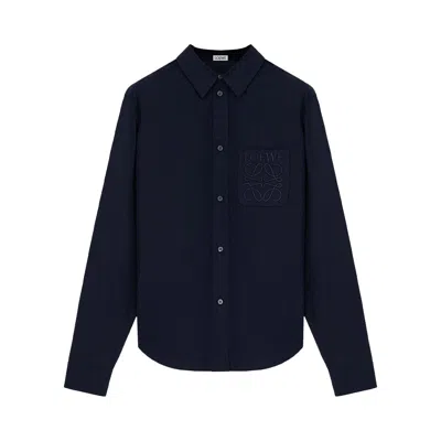 Pre-owned Loewe Anagram Embroidered Shirt 'dark Navy' | Blue | Men's Size 41