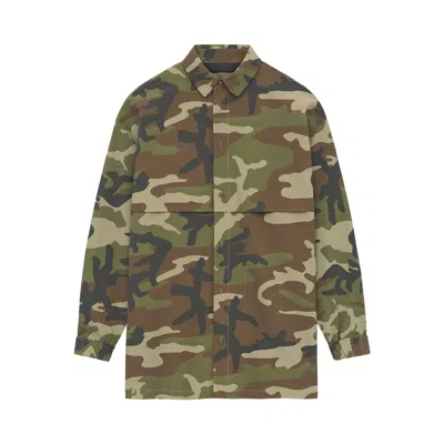 Pre-owned Essentials Fear Of God  Military Nylon Overshirt 'woodland Camo' | Multi-color | Men's Size Xs