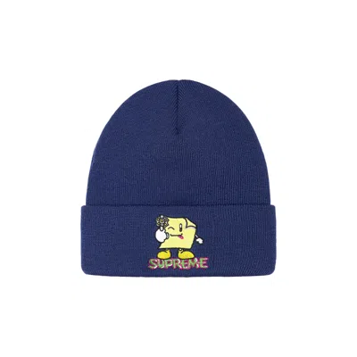 Pre-owned Supreme Sticky Note Beanie 'navy' | Blue | Men's Size Onesize