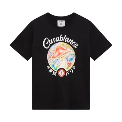 Pre-owned Casablanca Printed T-shirt 'mushroom Emblem' | Grey | Men's Size Xxl In Gray