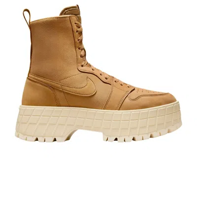 Pre-owned Air Jordan Wmns  1 High Brooklyn 'wheat Muslin' | Tan | Women's Size 9 In Brown