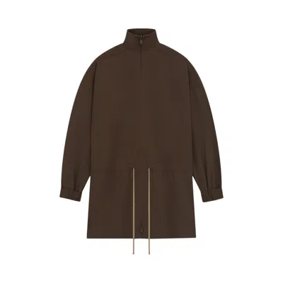 Pre-owned Essentials Fear Of God  Military Nylon Mockneck Anorak 'brown' | Men's Size S