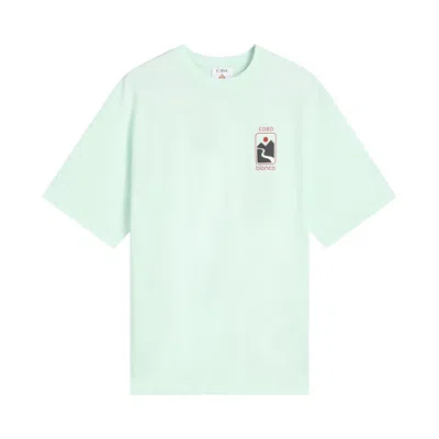 Pre-owned Casablanca Screen Printed Oversized T-shirt 'sunset Valley' | Teal | Men's Size Xxl In Blue