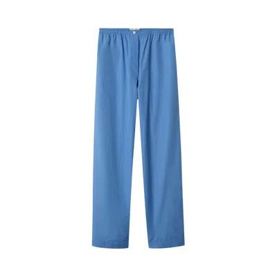 Pre-owned Miu Miu Poplin Pajama Pants 'sapphire Blue' | Women's Size 40