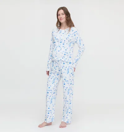 Hill House Home The Maternity Olivia Pajama Set Blue Botanical