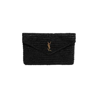 Pre-owned Saint Laurent Large Envelope Pouch 'black' | Women's Size Onesize