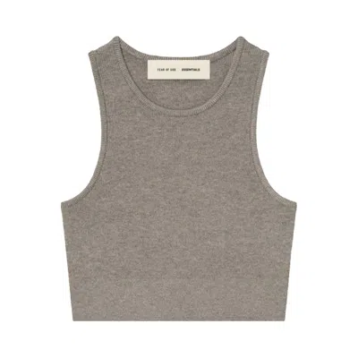 Pre-owned Essentials Fear Of God  Soft Rib Knit Sport Tank 'homestead Heather' | Women's Size L In Brown