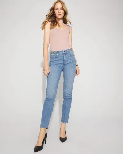 White House Black Market Studded Detail High-rise Slim Cropped Jeans