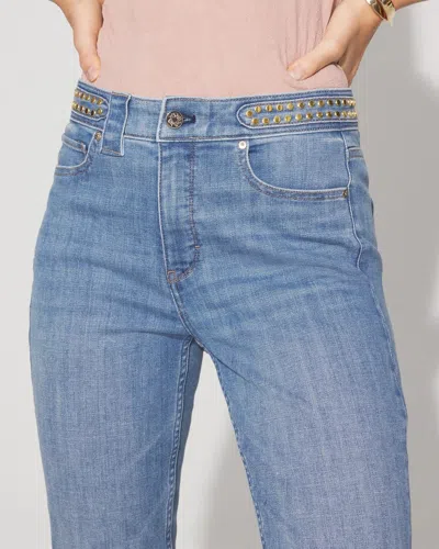 White House Black Market Studded Detail High-rise Slim Cropped Jeans