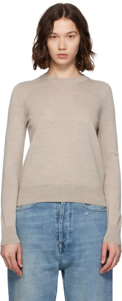 Mm6 Maison Margiela Elbow-patch Crew-neck Sweater In Gray