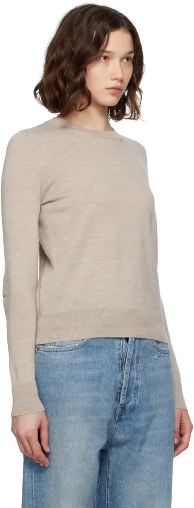 Mm6 Maison Margiela Elbow-patch Crew-neck Sweater In Gray