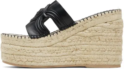 Versace Black Medusa Platform Espadrilles Heeled Sandals