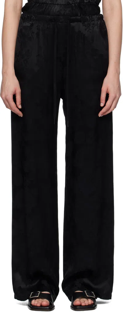 Mm6 Maison Margiela Black Jacquard Trousers In Black