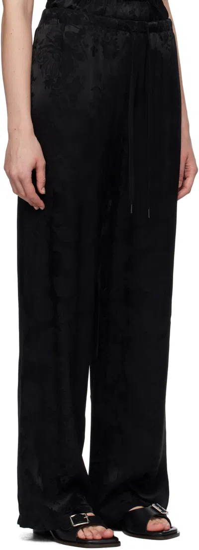 Mm6 Maison Margiela Black Jacquard Trousers In Black