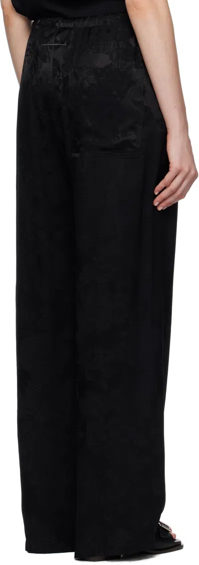 Mm6 Maison Margiela Black Jacquard Trousers In Black